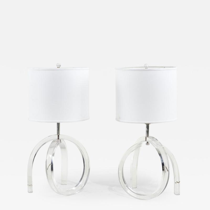  Ritts Co Shirley Herb Ritts Pair Lucite Pretzel Table Lamps Herb Ritts Astrolite 1960