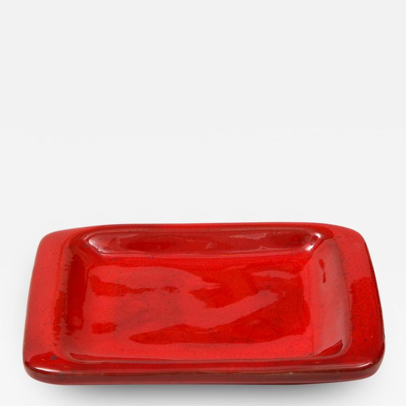  Robert Jean Cloutier Jean Robert Cloutier Red Ceramic Dish France c 1950