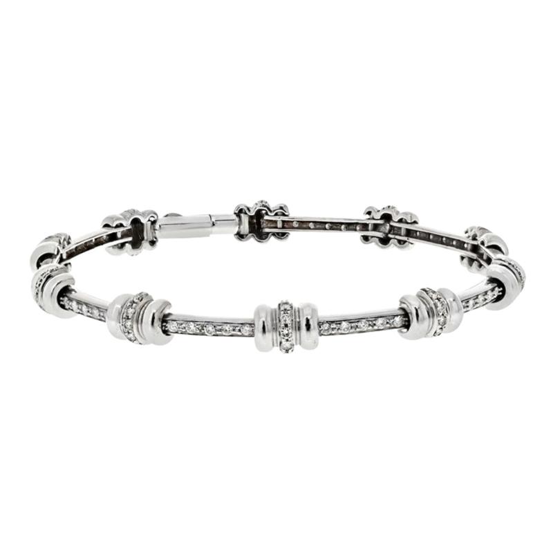  Roberto Coin ROBERTO COIN 18K WHITE GOLD 2 00CTTW ROUND DIAMOND BRACELET