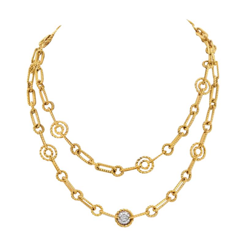  Roberto Coin ROBERTO COIN 18K YELLOW GOLD 30 INCHES LONG TWISTED LINK NECKLACE