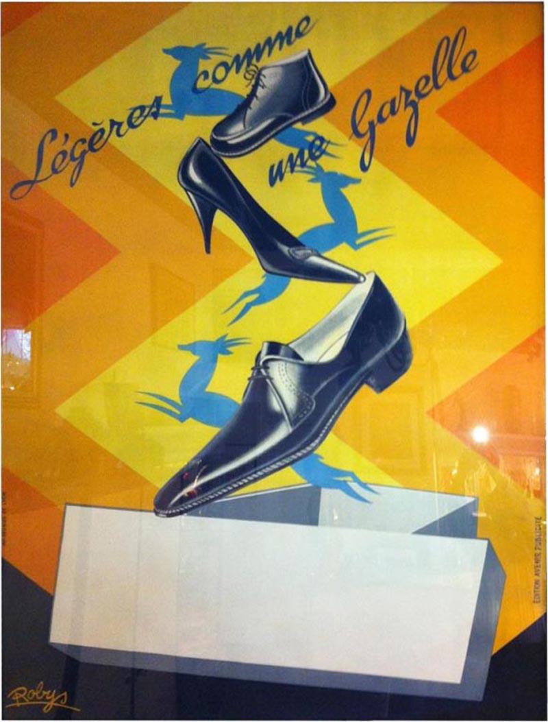  Robys Gazelle French Shoe Poster Signed Robys