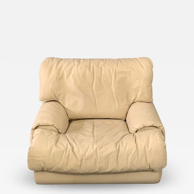  Roche Bobois Postmodern 1980s Lounge Chair by Roche Bobois in Soft Leather