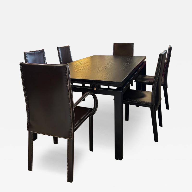  Roche Bobois Roche Bobois Expandable Dining Room Table with Six Matching Chairs From a Set