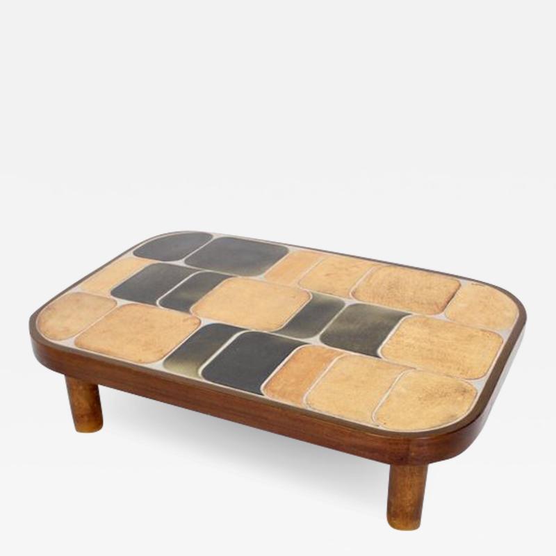  Roger Capron FRENCH CERAMIC ARTIST ROGER CAPRON CERAMIC TILE COFFEE TABLE MODEL SHOGUN