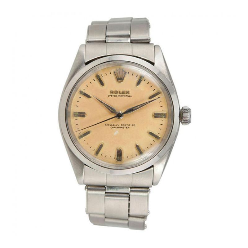  Rolex Rolex Stainless Steel Oyster Perpetual Wristwatch Circa 1958