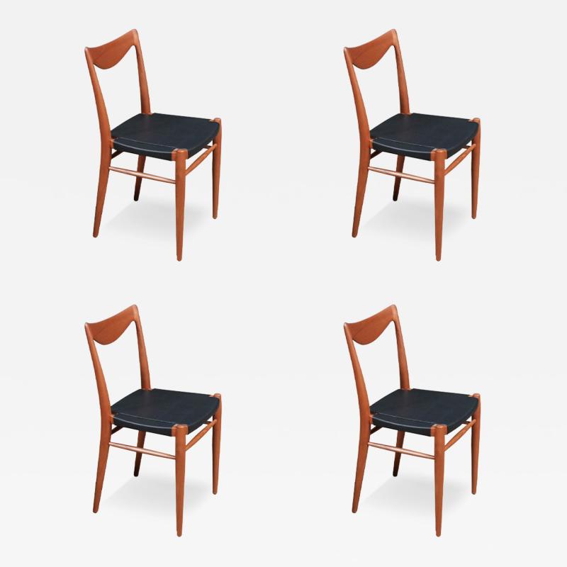  Rolf Rastad Adolf Relling Rolf Rastad Adolf Relling Bambi Teak Leather Dining Chairs