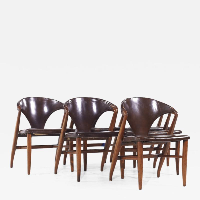  Romweber Romweber Mid Century Walnut Dining Chairs Set of 6