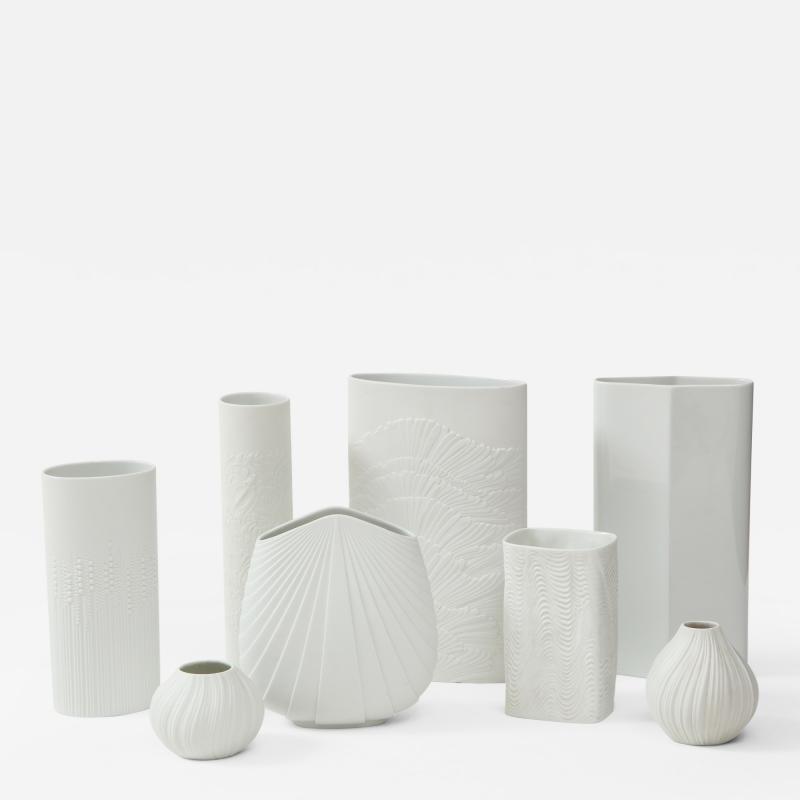  Rosenthal 1960s Modernist Porcelain Vases Collection By Rosenthal