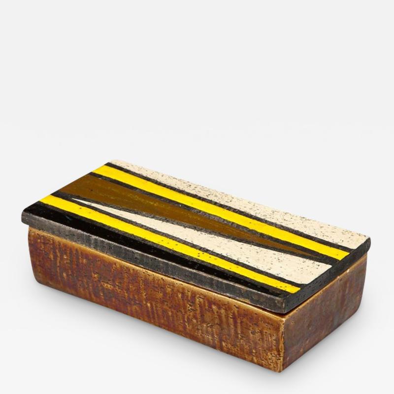  Rosenthal Netter Rosenthal Netter Box Ceramic Yellow Black White Brown Geometric Signed