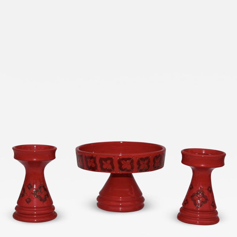  Rosenthal Netter Rosenthal Netter Italian Pottery Candle Holders And Decorative Bowl Set