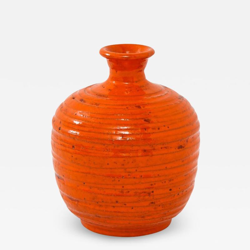  Rosenthal Netter Rosenthal Netter Vase Ceramic Orange Ribbed