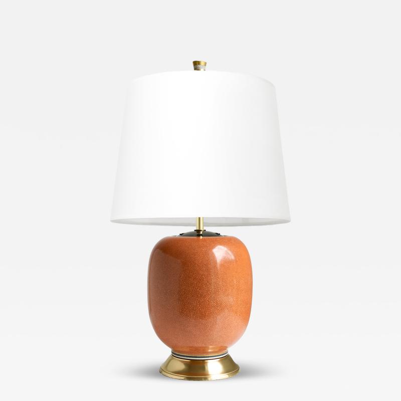  Royal Copenhagen A ROYAL COPENHAGEN CRACKLE GLAZED CERAMIC LAMP WITH DOUBLE SOCKET CLUSTER