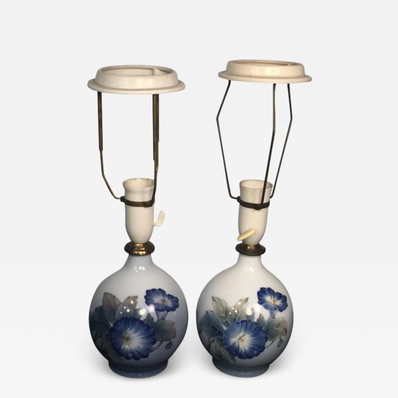  Royal Copenhagen ART DECO ERA CERAMIC CORNFLOWER LAMPS BY ROYAL COPENHAGEN