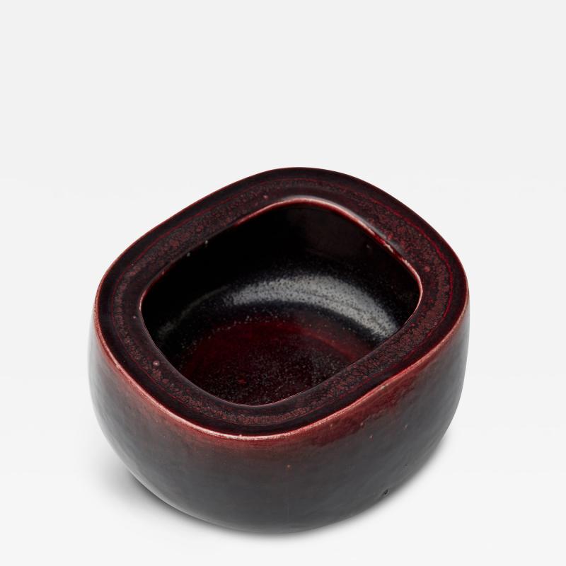  Royal Copenhagen Exceptional Organically Modeled Bowl in Oxblood Glaze by Eva Staehr Nielsen