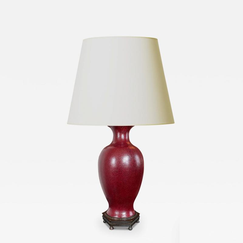  Royal Copenhagen Exceptional Table Lamp in Oxblood Glaze by Royal Copenhagen