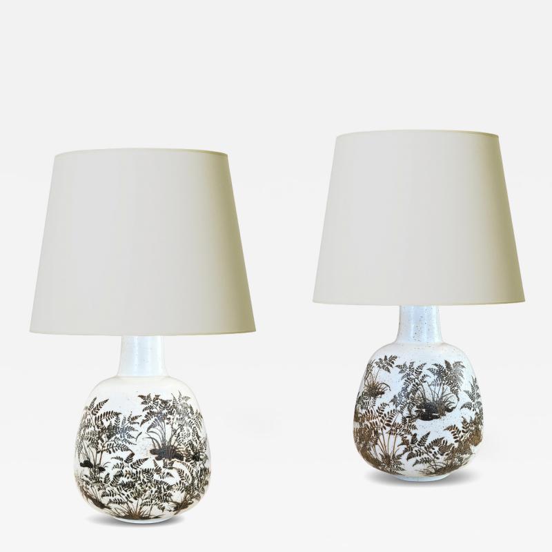  Royal Copenhagen Pair of Table lamps by Nils Thorsson for Royal Copenhagen