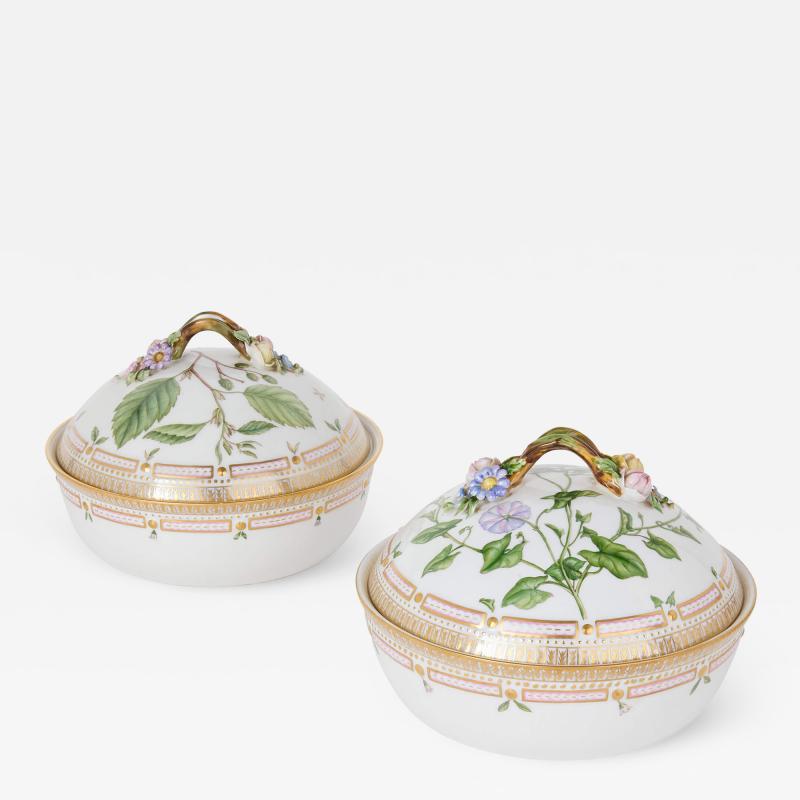  Royal Copenhagen Two Danish Flora Danica porcelain tureens by Royal Copenhagen