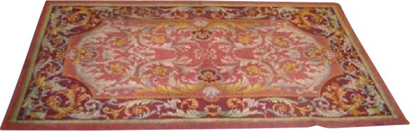  Royal Manufacture of Aubusson Two Large French Mid Century Hand Knotted Wool Carpets Attributed to Aubusson