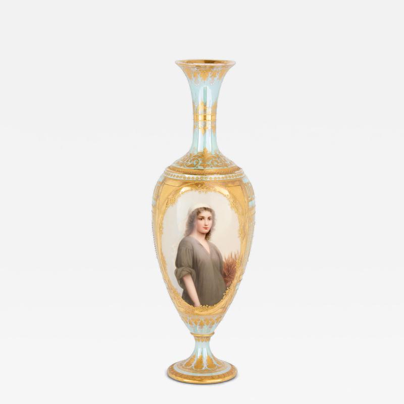  Royal Vienna Porcelain Manufactory 19th Century Royal Vienna Porcelain Cabinet Vase Depicting Ruth By Royal Vienna