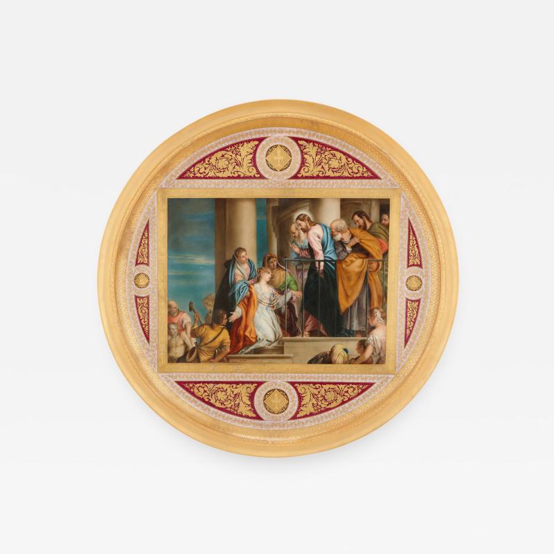  Royal Vienna Porcelain Renaissance style gilt bronze and porcelain plaque by Royal Vienna