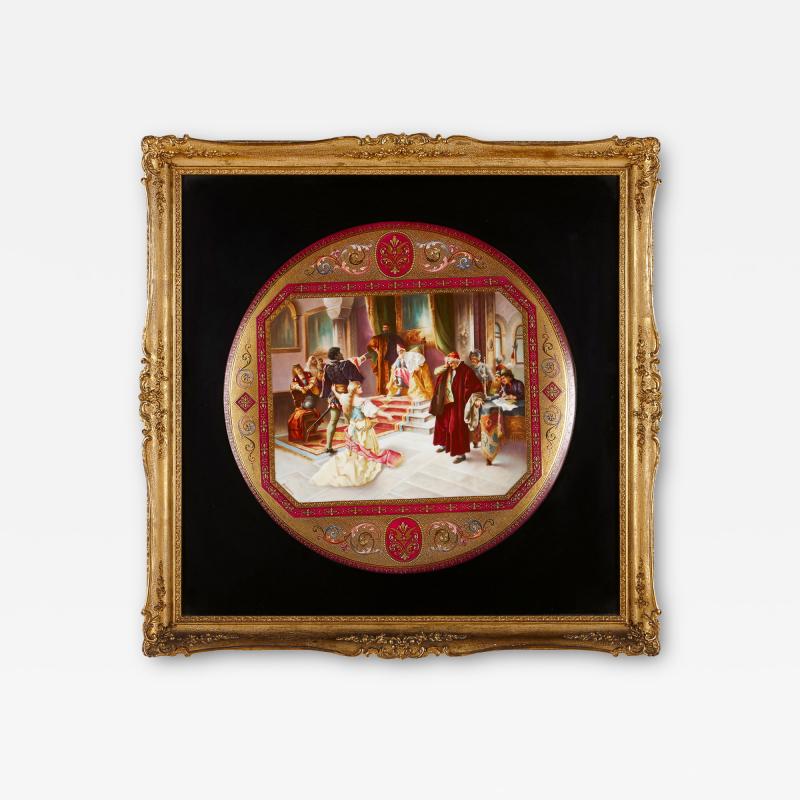  Royal Vienna Porcelain Royal Vienna porcelain charger with theatre theme