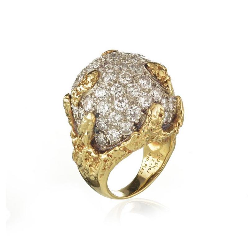  Ruser Jewelry William Ruser RUSER DIAMOND DOME PLATINUM 18K YELLOW GOLD BOMBE 6 00CTTW RING