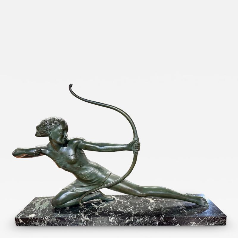  S Melanie French Art Deco Diana the Huntress Bronze by S Melanie 1930s