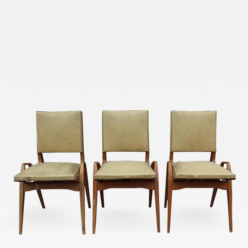  S galot 3 French 1950s Oak Chairs by S galot