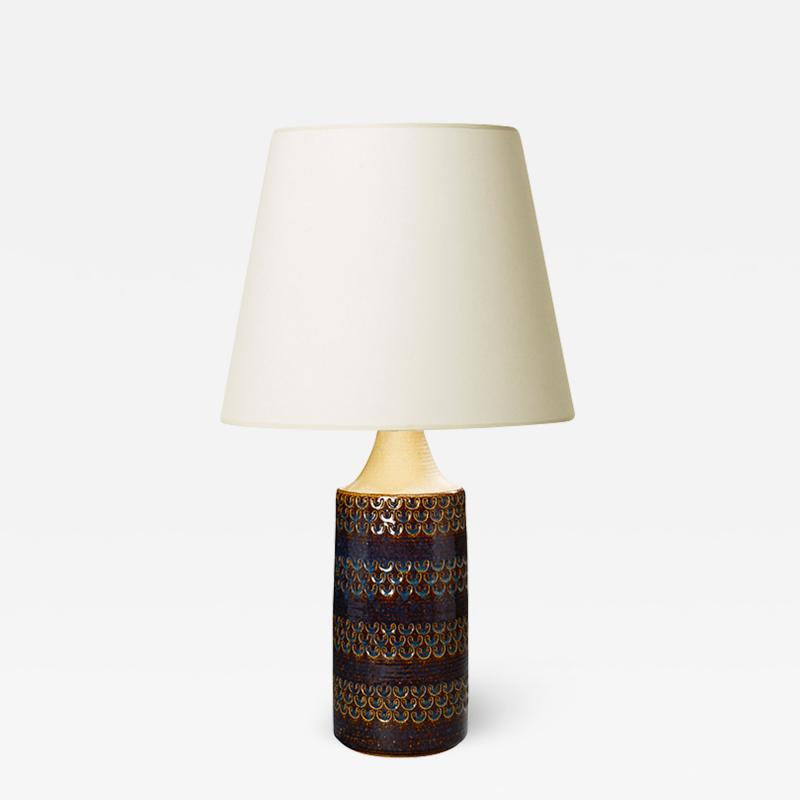  S holm Ceramics Tall table lamp with luster glaze by S holm