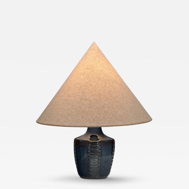  S holm Stent j Soholm ceramics Model 1025 Blue Glazed Stoneware Table Lamp for S holm Denmark 1960s