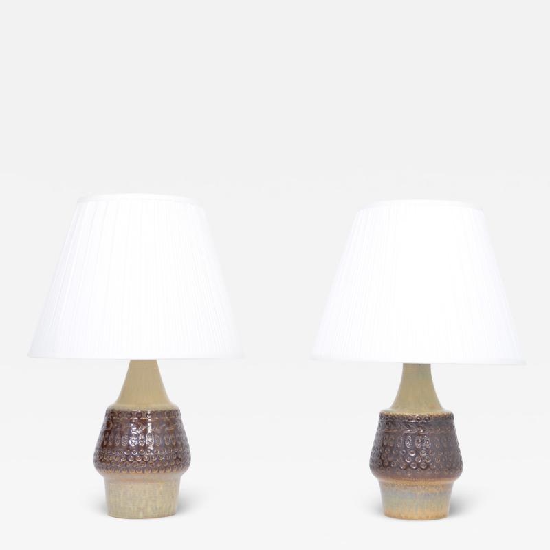  S holm Stent j Soholm ceramics Pair of Handmade Mid Century Modern Danish Stoneware table lamps by Soholm