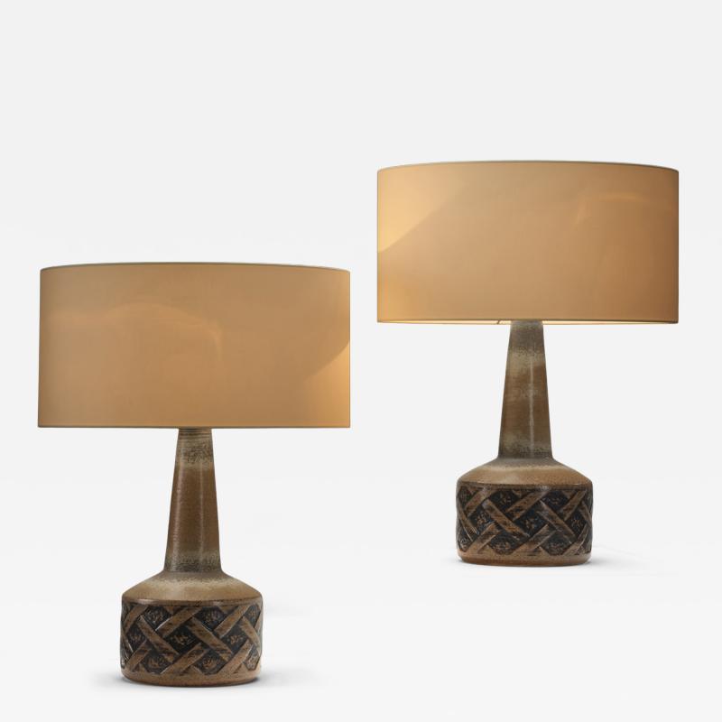  S holm Stent j Soholm ceramics Pair of Model 1208 3 Ceramic Table Lamps by S holm Denmark 1960s