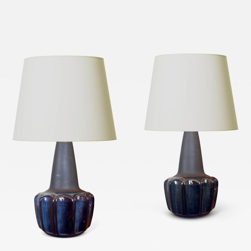  S holm Stent j Soholm ceramics Pair of Table Lamps by Einar Johansen for S holm Stent j