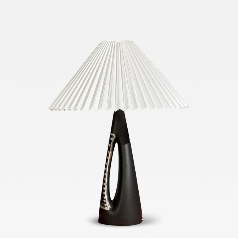  S holm Stent j Soholm ceramics S holm Stentoj Table Lamp Black Stoneware Denmark 1950s