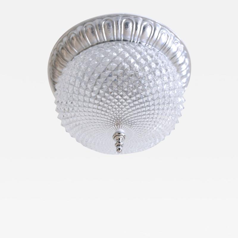  S lken Leuchten Mid Century Modern Textured Glass Ceiling Lamp by S lken Leuchten Germany 1970s