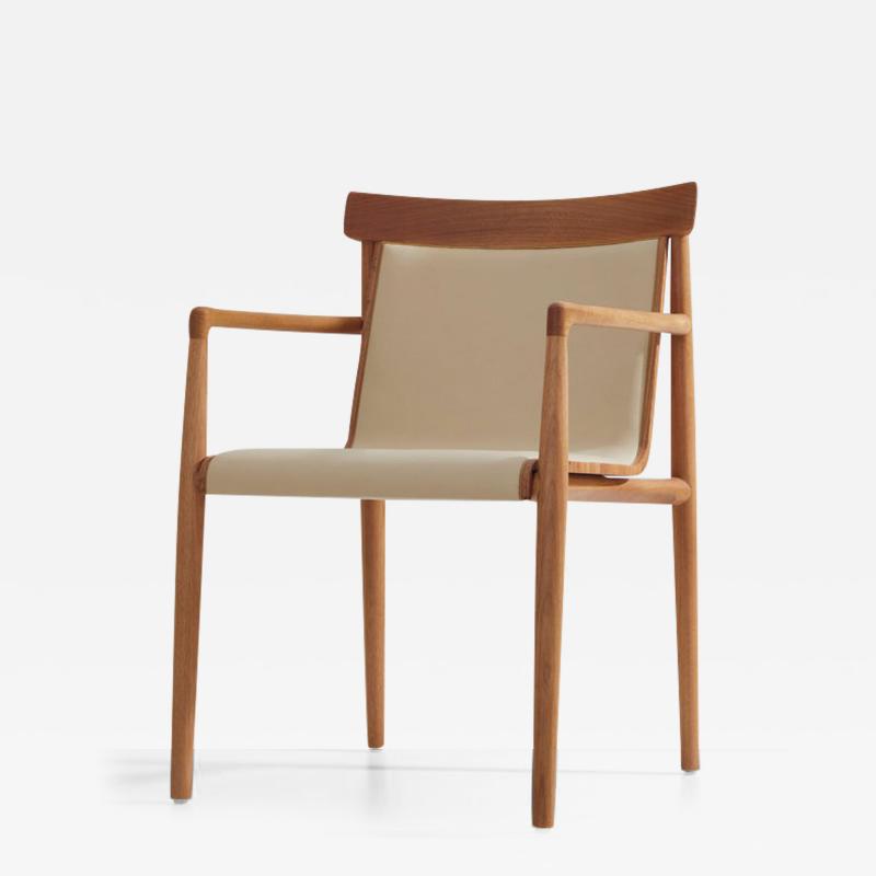  SIMONINI Contemporary Chair in Solid Wood Upholstered in Leather or Textiles with Arms