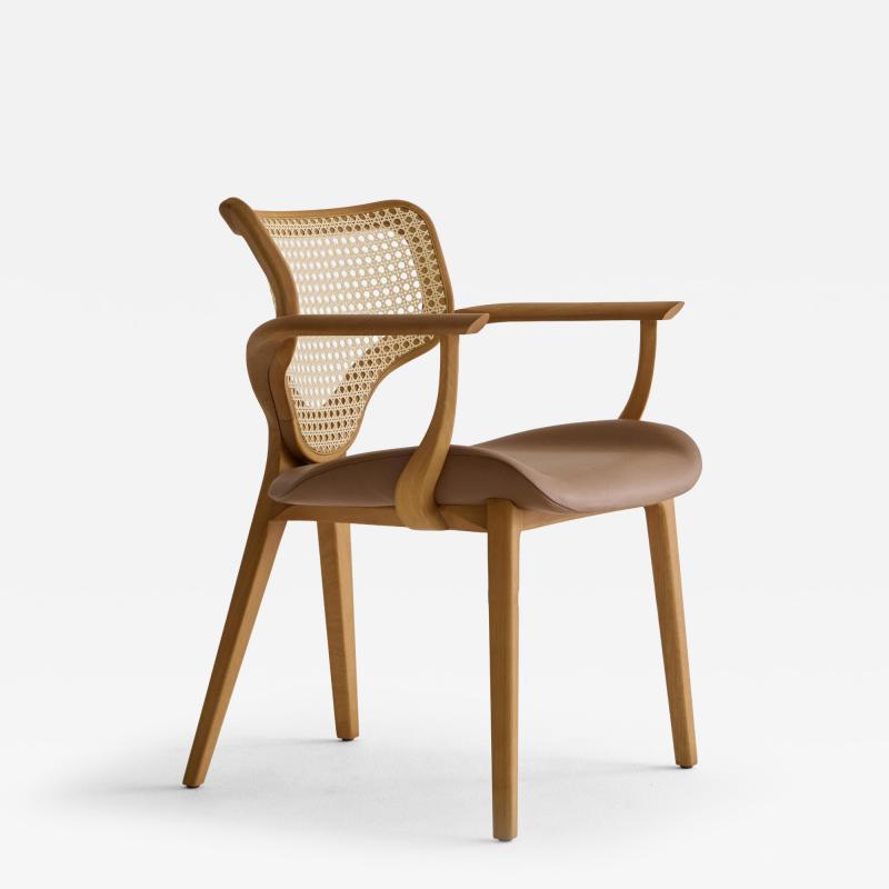  SIMONINI Lotus Dining Chair by Daniel Simonini Solid Oak Cane Back