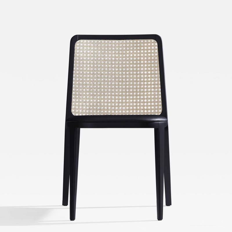  SIMONINI Minimal Style Solid Wood Chair Leather or Textile Seating Caning Backboard