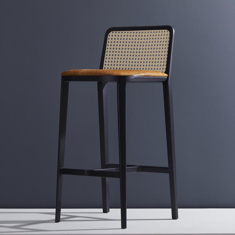 Simonini© Minimal Style Solid Wood Stool Textiles Or Leather