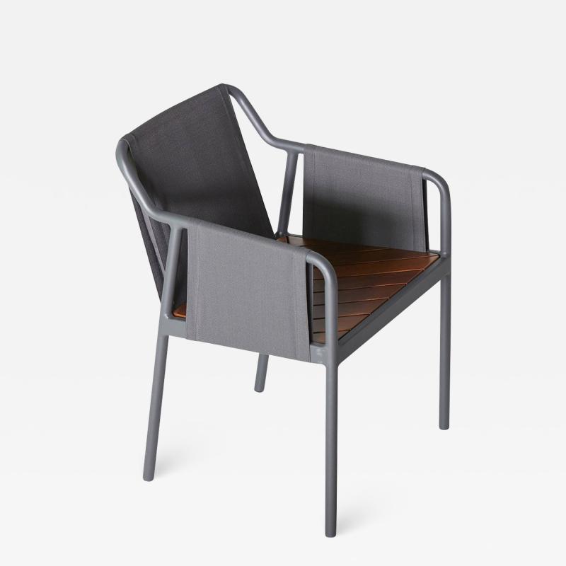  SIMONINI Minimalist Outdoor Armchair in Metal and solid wood