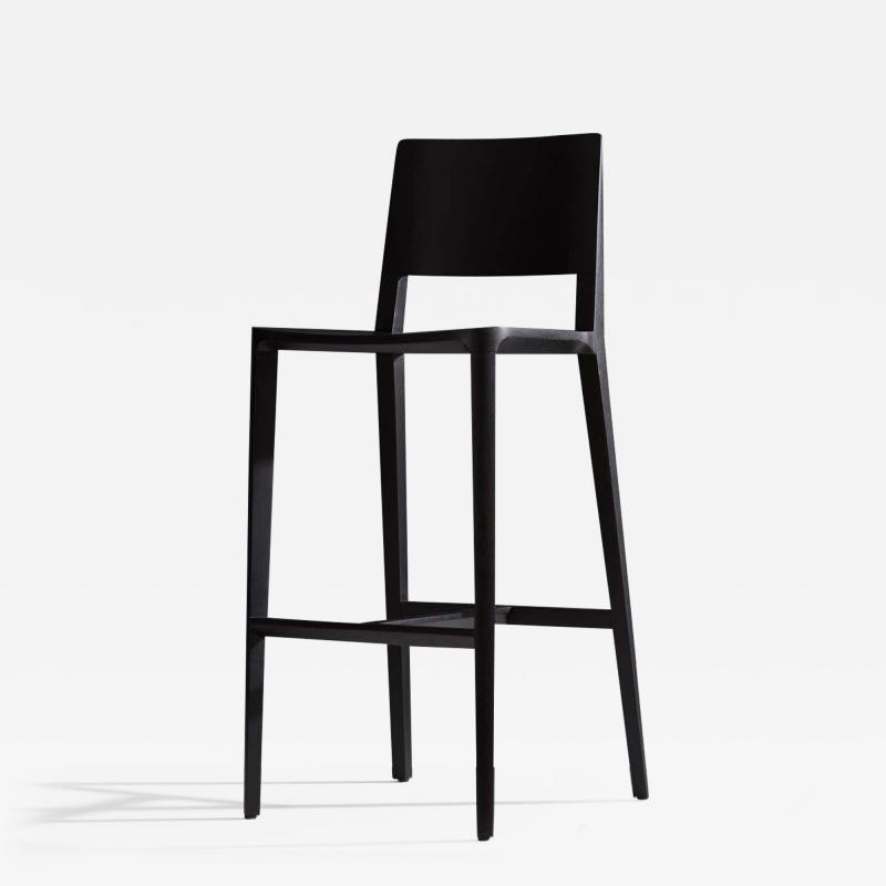  SIMONINI Minimalist Style Stool in Black Ebonized Solid Wood