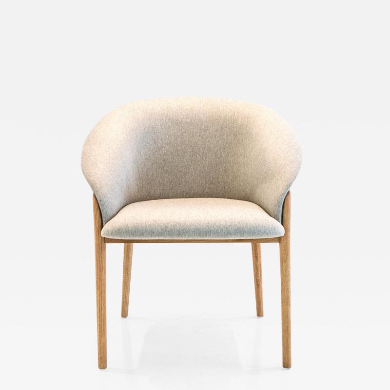  SIMONINI Modern Organic Chair in Solid Wood Upholstered Flexible Seating