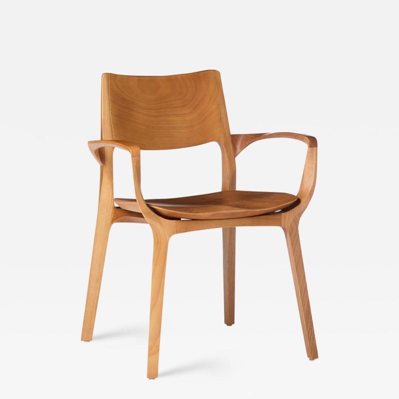  SIMONINI Post Modern style Aurora chair in solid wood with wooden back and wood seat