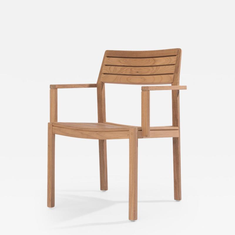  SIMONINI Solid Wood Arms Chair with Wooden Slats for the Outside Outdoor Resistant