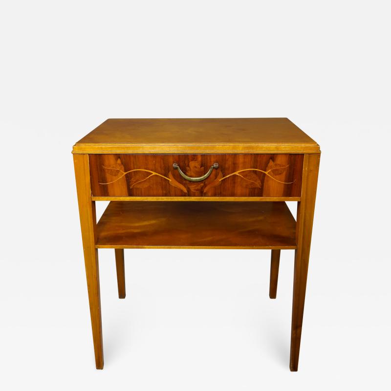  SMF Svenska M belfabriken Bodafors 1940s Rootwood Side Table w Marquetry SMF Bodafors Sweden