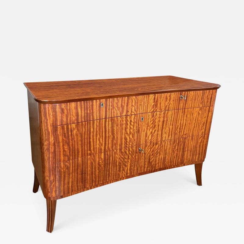  SMF Svenska M belfabriken Bodafors Swedish Modern Chest in Ribbon Mahogany by Bodafors