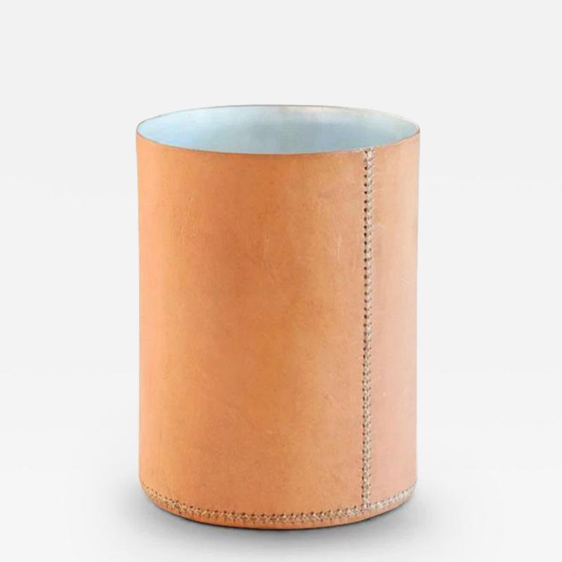 SOL Y LUNA SMALL WASTE PAPER BASKET IN NATURAL LEATHER