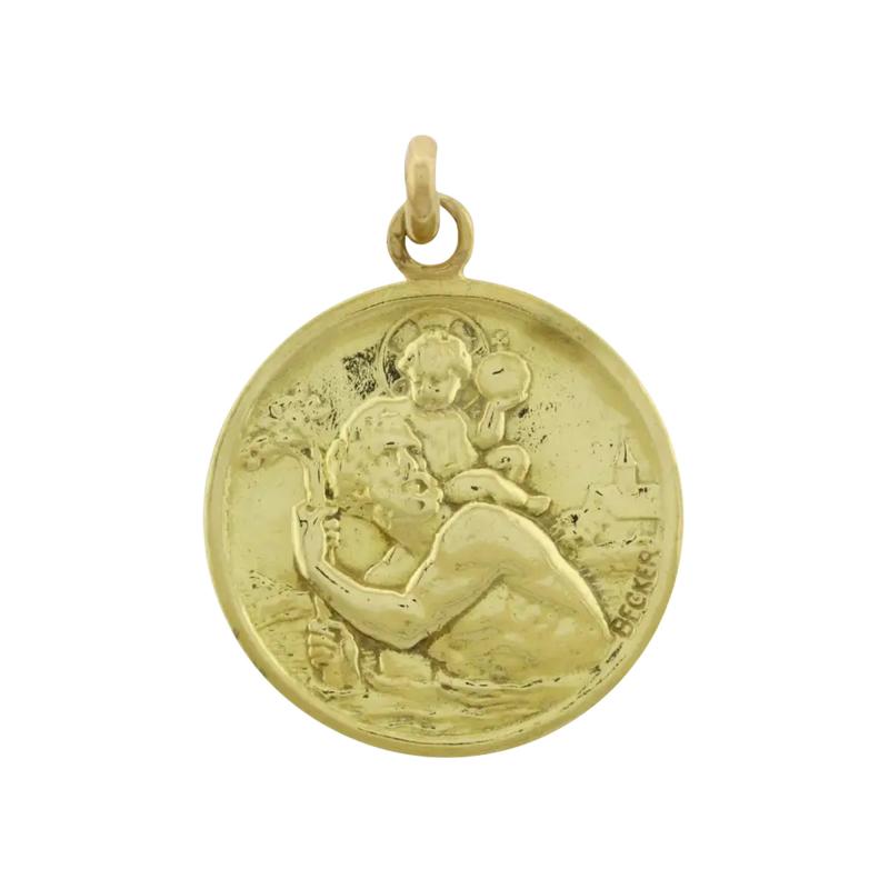  ST CHRISTOPHER ST CHRISTOPHER MEDAL BY EDMOND HENRI BECKER