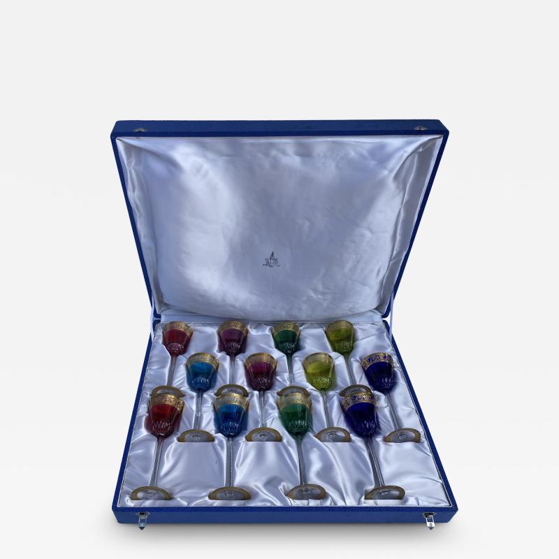  ST LOUIS 1950s St Louis Thistle Crystal Service 310 Pieces Including 44 Roemers