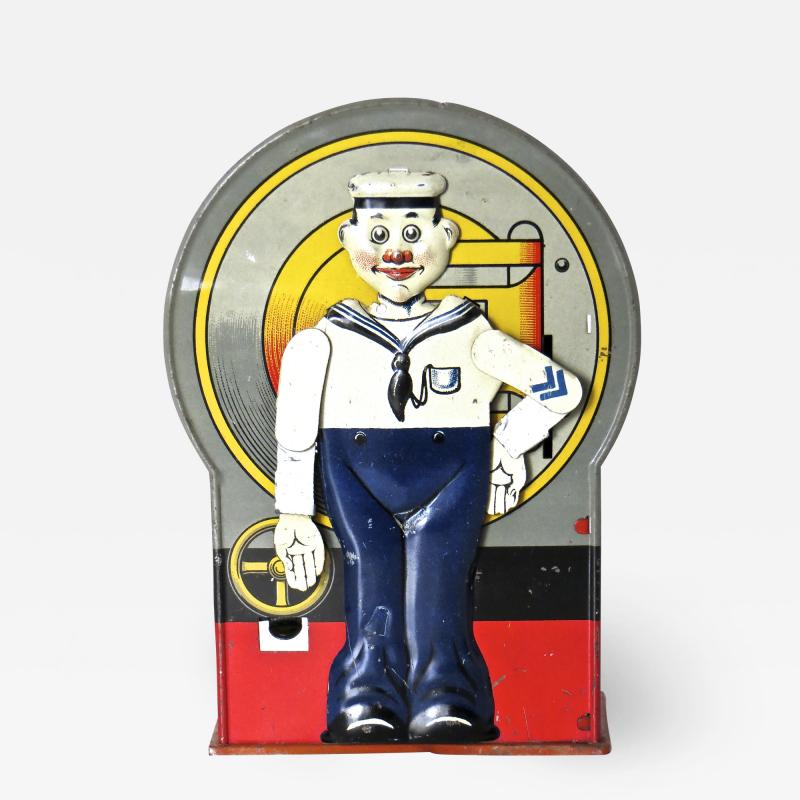  Saalheimer Strauss Mechanical Bank Saluting Sailor Circa 1920s